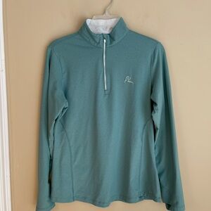 Rhoback Women’s Green Quarter-Zip Pullover Medium
